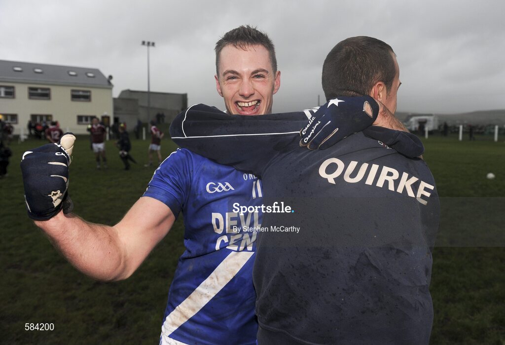 24 December 2011; St. Mary's Paul O'Donoghue, left, and Shane Horgan celebrate their side's victory. South Kerry Senior Football Championship Final, St. Mary's v Dromid Pearses, Waterville Sportsfield, Waterville, Co. Kerry. Picture credit: Stephen McCarthy / SPORTSFILE