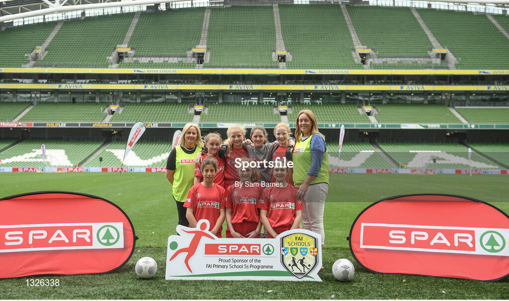 31 May 2017; The Little Flower NS team, Co Tipperary, during the SPAR FAI Primary School 5s National Finals at Aviva Stadium, in Lansdowne Rd, Dublin 4. Photo by Sam Barnes/Sportsfile