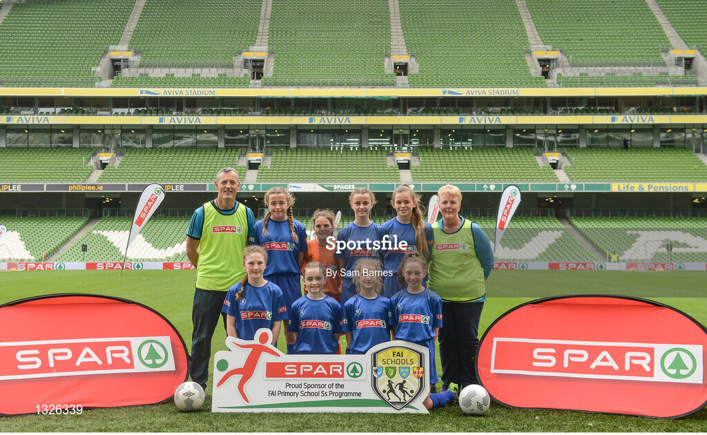 31 May 2017; The Boyerstown NS team, Co Meath, during the SPAR FAI Primary School 5s National Finals at Aviva Stadium, in Lansdowne Rd, Dublin 4. Photo by Sam Barnes/Sportsfile