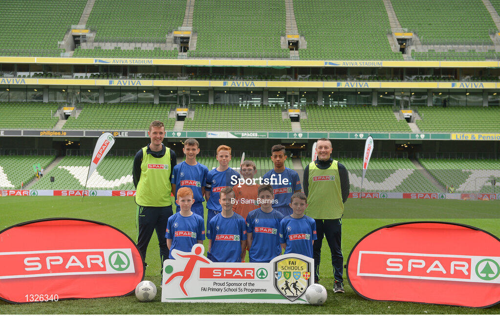 31 May 2017; The St. Patrick's NS Team, Co Meath, during the SPAR FAI Primary School 5s National Finals at Aviva Stadium, in Lansdowne Rd, Dublin 4. Photo by Sam Barnes/Sportsfile