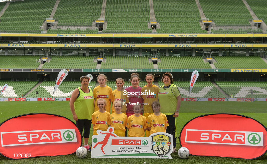 31 May 2017; The Scoil Mhuire Team, Co Donegal, during the SPAR FAI Primary School 5s National Finals at Aviva Stadium, in Lansdowne Rd, Dublin 4. Photo by Sam Barnes/Sportsfile