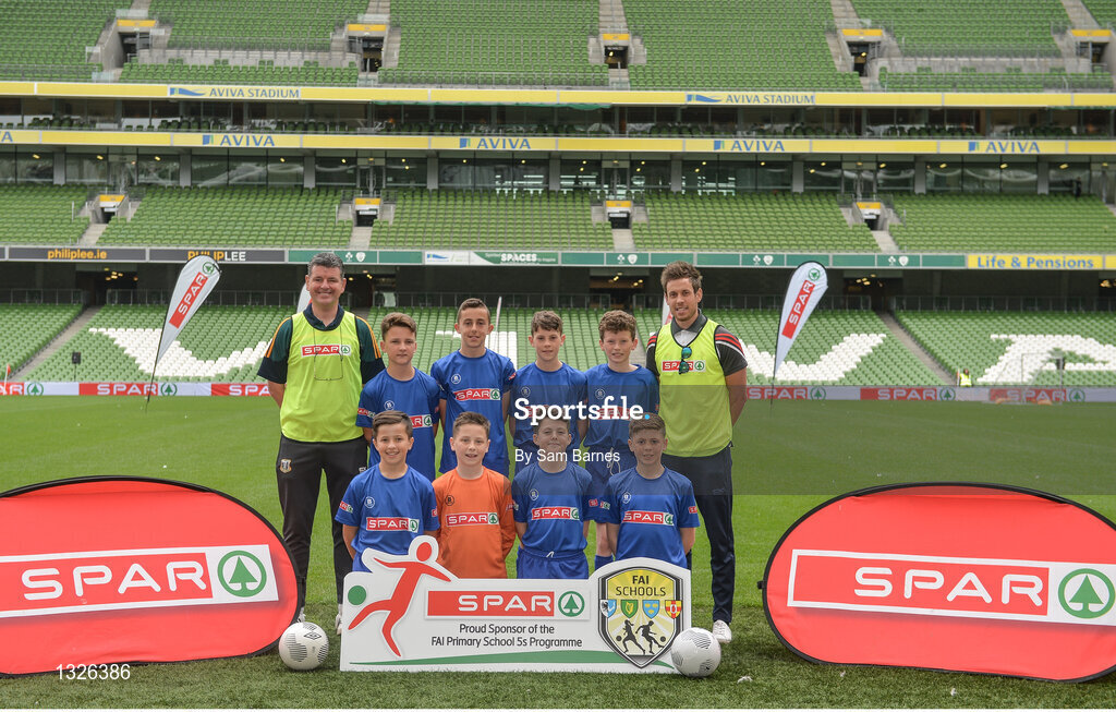31 May 2017; The St. Peter's NS team, Co Louth, during the SPAR FAI Primary School 5s National Finals at Aviva Stadium, in Lansdowne Rd, Dublin 4. Photo by Sam Barnes/Sportsfile
