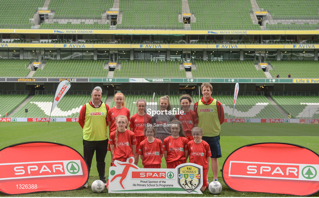 31 May 2017; The Ballyea NS team, Co Clare, during the SPAR FAI Primary School 5s National Finals at Aviva Stadium, in Lansdowne Rd, Dublin 4. Photo by Sam Barnes/Sportsfile