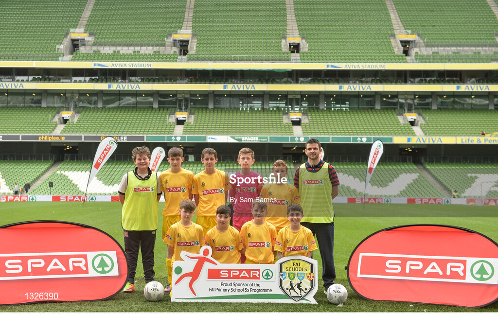 31 May 2017; The Scoil Bhríde team, Co Monaghan, during the SPAR FAI Primary School 5s National Finals at Aviva Stadium, in Lansdowne Rd, Dublin 4. Photo by Sam Barnes/Sportsfile