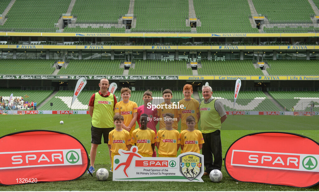 31 May 2017; The St Joseph's NS team, Co Monaghan, during the SPAR FAI Primary School 5s National Finals at Aviva Stadium, in Lansdowne Rd, Dublin 4. Photo by Sam Barnes/Sportsfile