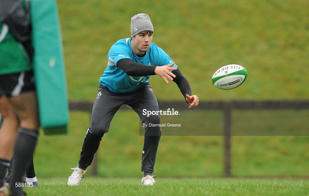 24 January 2012; Ireland's Conor Murray in action during squad training ahead of their RBS Six Nations Rugby Championship game against Wales on February 5th. Ireland Rugby Squad Training, University of Limerick, Limerick. Picture credit: Diarmuid Greene / SPORTSFILE