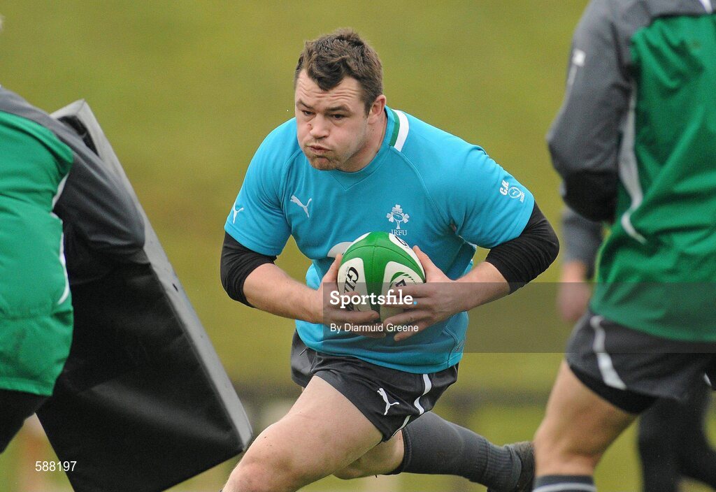 24 January 2012; Ireland's Cian Healy in action during squad training ahead of their RBS Six Nations Rugby Championship game against Wales on February 5th. Ireland Rugby Squad Training, University of Limerick, Limerick. Picture credit: Diarmuid Greene / SPORTSFILE