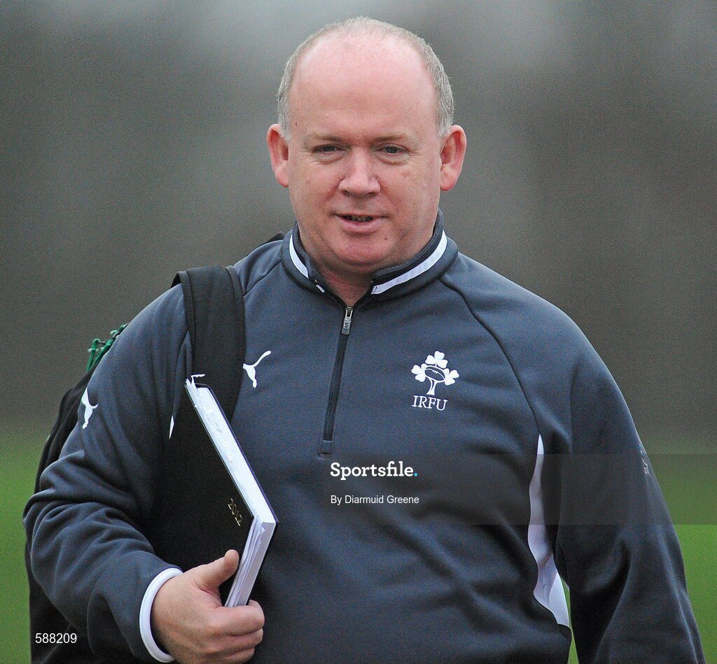 24 January 2012; Ireland head coach Declan Kidney arrives for squad training ahead of their RBS Six Nations Rugby Championship game against Wales on February 5th. Ireland Rugby Squad Training, University of Limerick, Limerick. Picture credit: Diarmuid Greene / SPORTSFILE