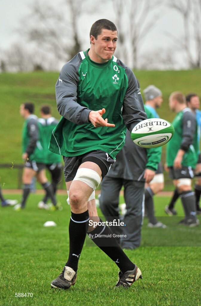 24 January 2012; Ireland's Ian Nagle in action during squad training ahead of their RBS Six Nations Rugby Championship game against Wales on February 5th. Ireland Rugby Squad Training, University of Limerick, Limerick. Picture credit: Diarmuid Greene / SPORTSFILE