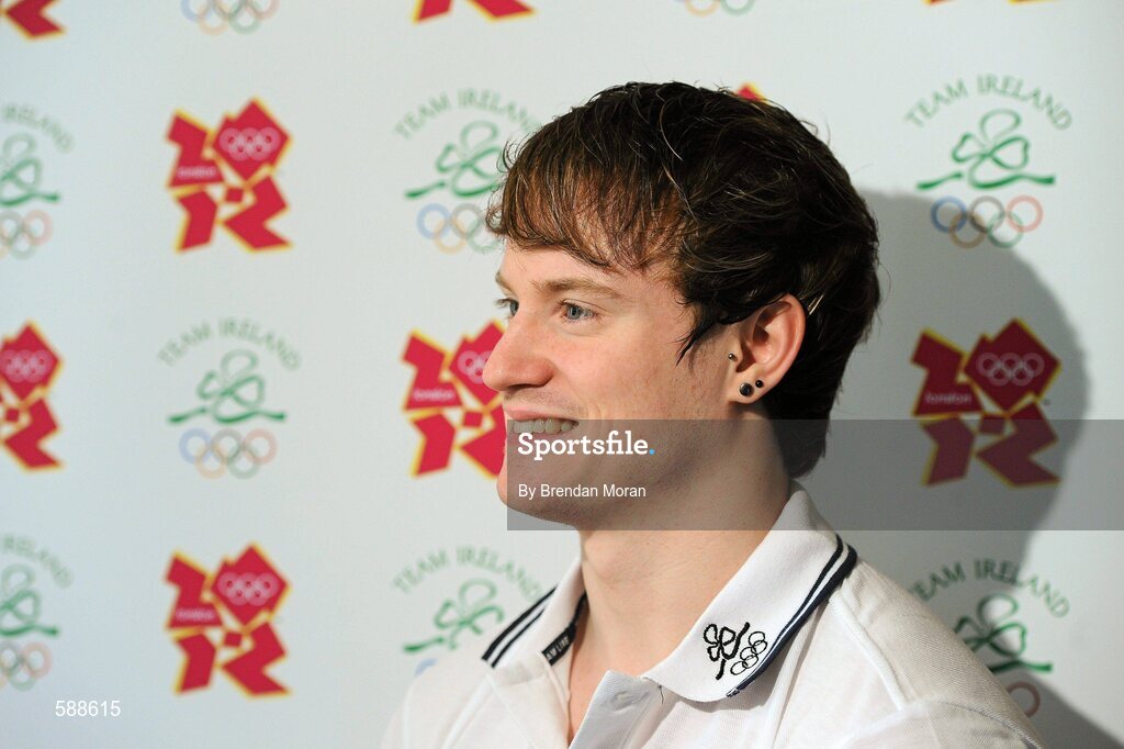 25 January 2012; Ireland's latest Olympic team member, gymnast Kieran Behan, who was presented with a cheque for €20,000 by the Olympic Council of Ireland to assist his preparations for the London Olympic Games later this year. The 22 year old, who was told he would never walk again after a childhood illness, has overcome enormous obstacles to be the first Irish gymnast to qualify for the games since 1996. Shelbourne Hotel, Dublin. Picture credit: Brendan Moran / SPORTSFILE