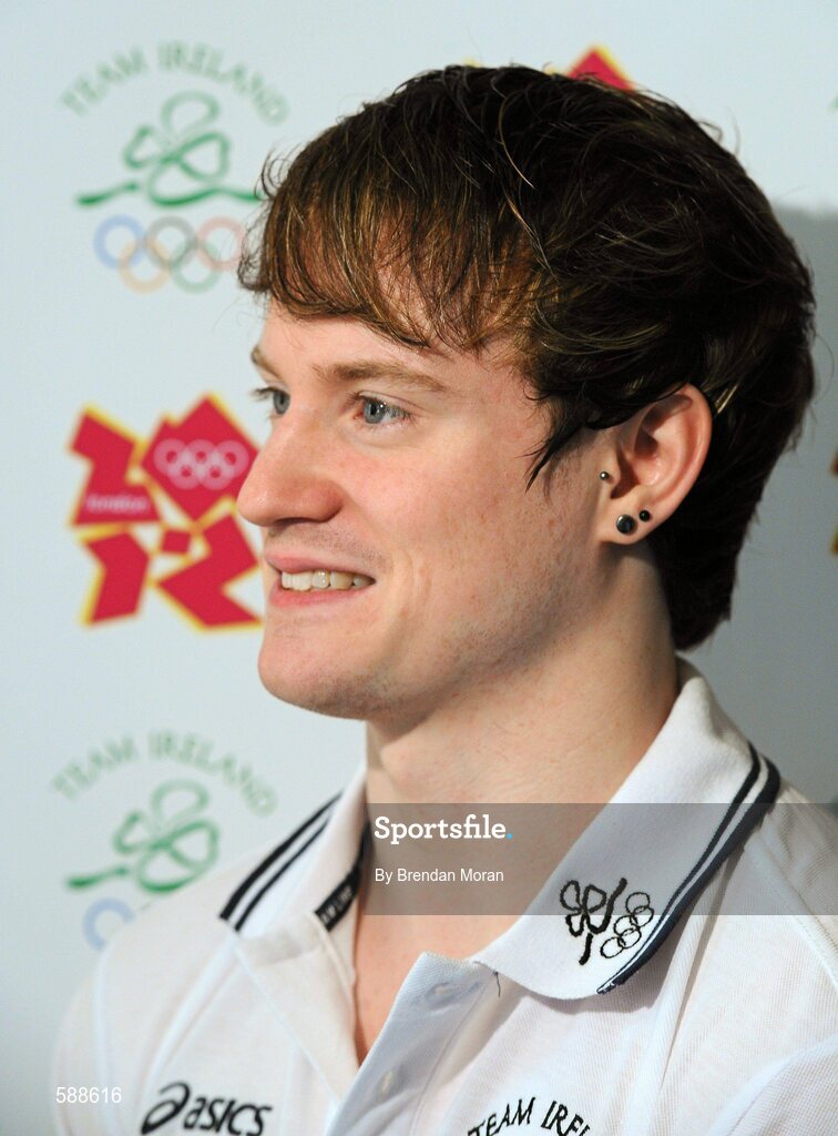 25 January 2012; Ireland's latest Olympic team member, gymnast Kieran Behan, who was presented with a cheque for €20,000 by the Olympic Council of Ireland to assist his preparations for the London Olympic Games later this year. The 22 year old, who was told he would never walk again after a childhood illness, has overcome enormous obstacles to be the first Irish gymnast to qualify for the games since 1996. Shelbourne Hotel, Dublin. Picture credit: Brendan Moran / SPORTSFILE