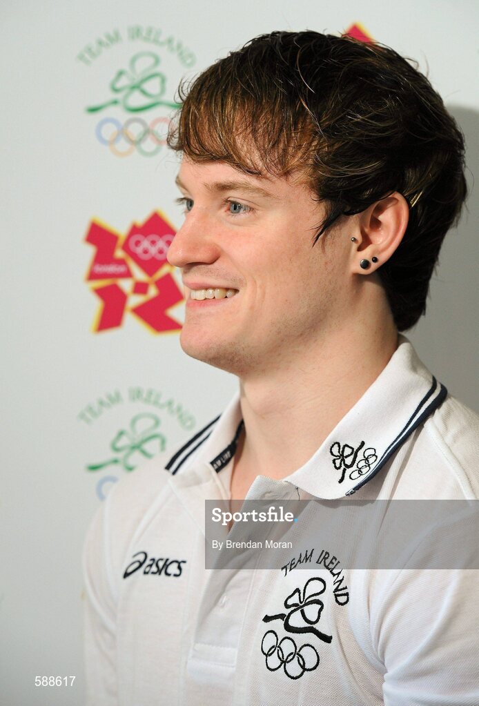 25 January 2012; Ireland's latest Olympic team member, gymnast Kieran Behan, who was presented with a cheque for €20,000 by the Olympic Council of Ireland to assist his preparations for the London Olympic Games later this year. The 22 year old, who was told he would never walk again after a childhood illness, has overcome enormous obstacles to be the first Irish gymnast to qualify for the games since 1996. Shelbourne Hotel, Dublin. Picture credit: Brendan Moran / SPORTSFILE