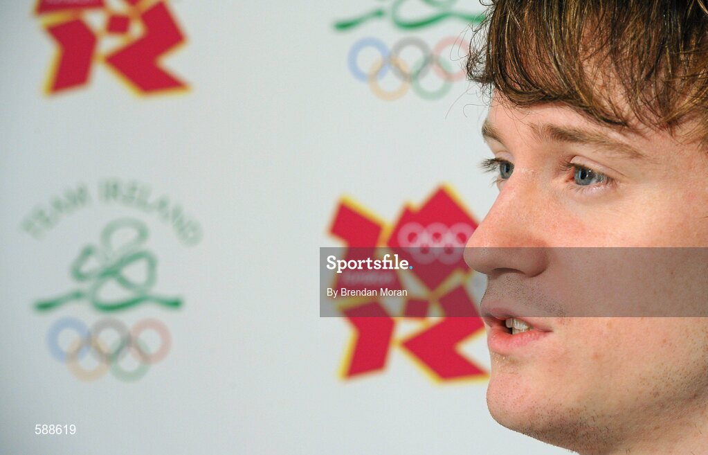 25 January 2012; Ireland's latest Olympic team member, gymnast Kieran Behan, who was presented with a cheque for €20,000 by the Olympic Council of Ireland to assist his preparations for the London Olympic Games later this year. The 22 year old, who was told he would never walk again after a childhood illness, has overcome enormous obstacles to be the first Irish gymnast to qualify for the games since 1996. Shelbourne Hotel, Dublin. Picture credit: Brendan Moran / SPORTSFILE