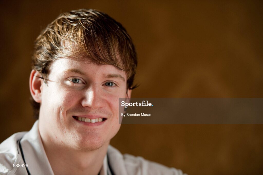 25 January 2012; Ireland's latest Olympic team member, gymnast Kieran Behan, who was presented with a cheque for €20,000 by the Olympic Council of Ireland to assist his preparations for the London Olympic Games later this year. The 22 year old, who was told he would never walk again after a childhood illness, has overcome enormous obstacles to be the first Irish gymnast to qualify for the games since 1996. Shelbourne Hotel, Dublin. Picture credit: Brendan Moran / SPORTSFILE