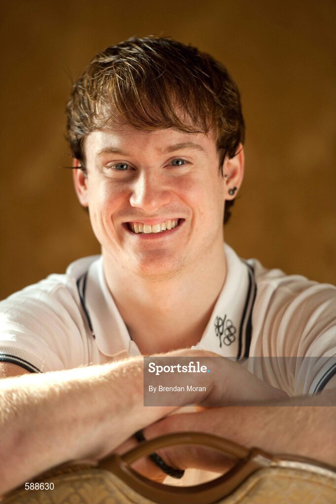 25 January 2012; Ireland's latest Olympic team member, gymnast Kieran Behan, who was presented with a cheque for €20,000 by the Olympic Council of Ireland to assist his preparations for the London Olympic Games later this year. The 22 year old, who was told he would never walk again after a childhood illness, has overcome enormous obstacles to be the first Irish gymnast to qualify for the games since 1996. Shelbourne Hotel, Dublin. Picture credit: Brendan Moran / SPORTSFILE