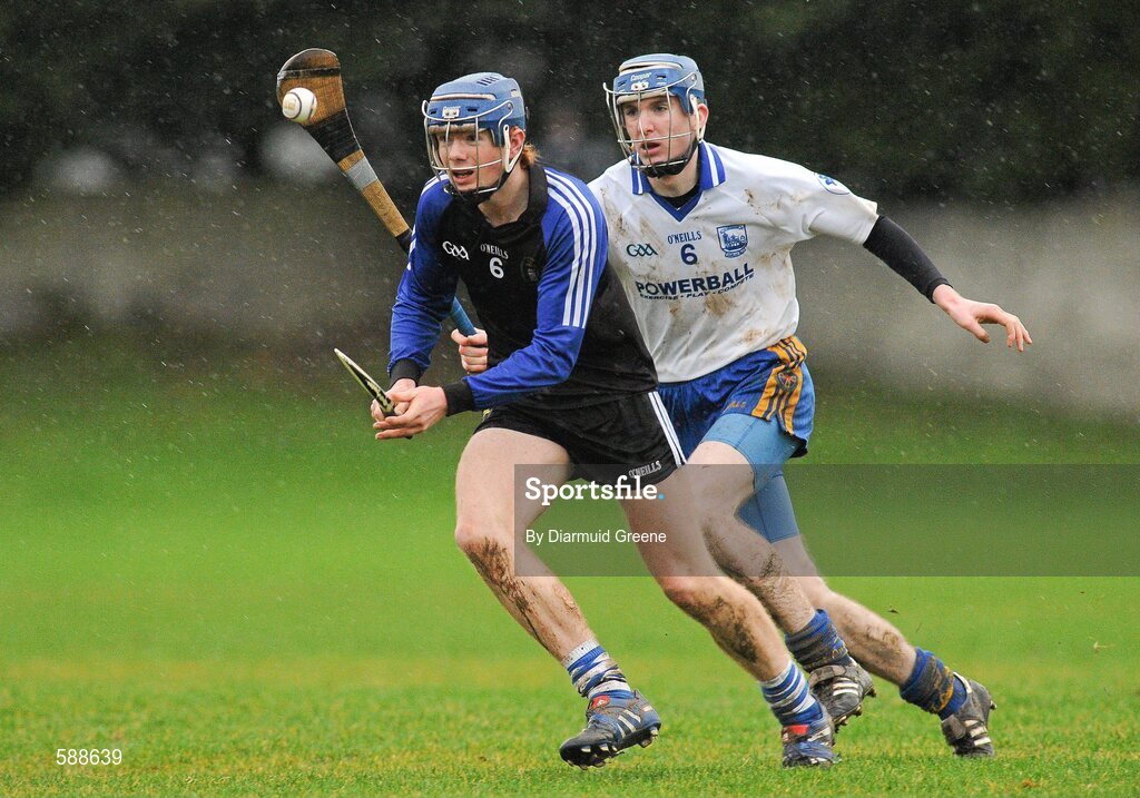25 January 2012; Jason Forde, Nenagh CBS, in action against Seamus Kennedy, Thurles CBS. Dr Harty Cup, Quarter-Final Replay, Nenagh CBS v Thurles CBS, The Ragg GAA Grounds, Thurles, Co. Tipperary. Picture credit: Diarmuid Greene / SPORTSFILE
