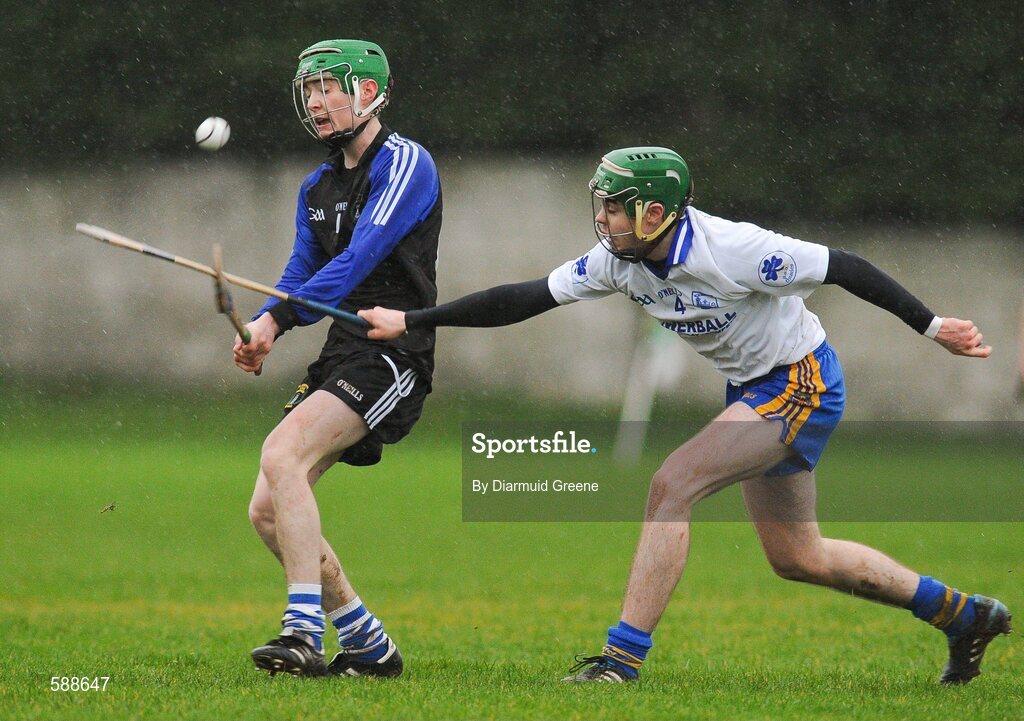 25 January 2012; James Mackey, Nenagh CBS, in action against Brian Troy, Thurles CBS. Dr Harty Cup, Quarter-Final Replay, Nenagh CBS v Thurles CBS, The Ragg GAA Grounds, Thurles, Co. Tipperary. Picture credit: Diarmuid Greene / SPORTSFILE