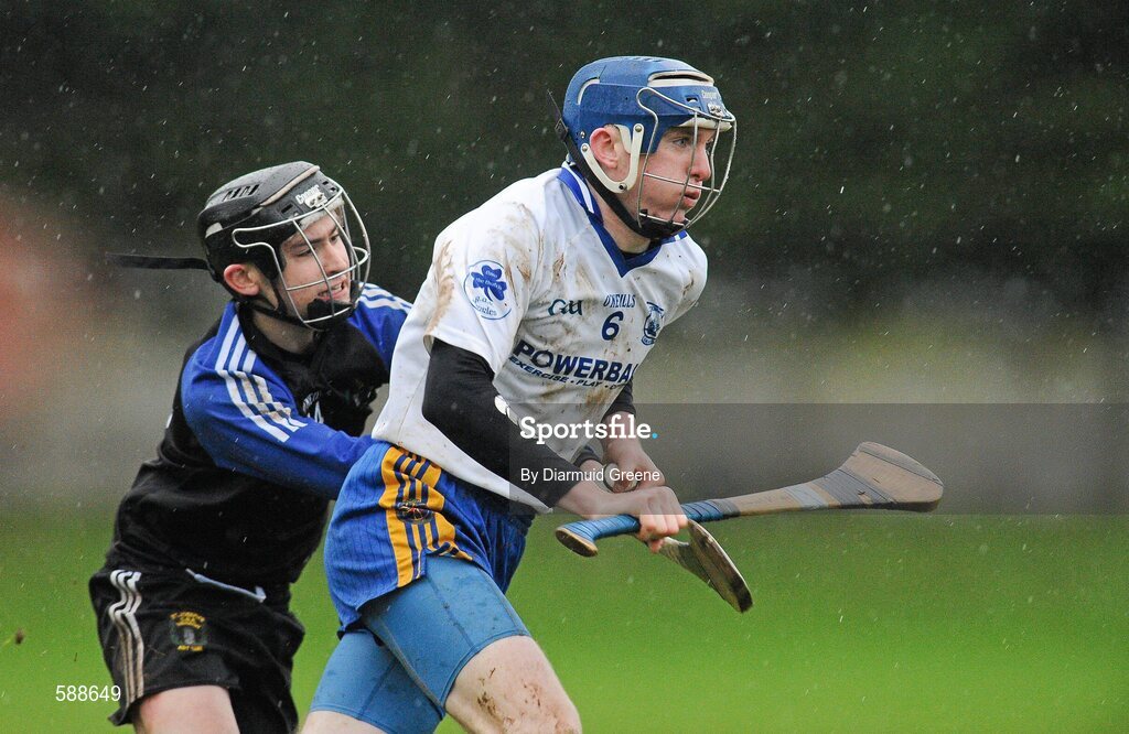 25 January 2012; Seamus Kennedy, Thurles CBS, in action against Paudie Fogarty, Nenagh CBS. Dr Harty Cup, Quarter-Final Replay, Nenagh CBS v Thurles CBS, The Ragg GAA Grounds, Thurles, Co. Tipperary. Picture credit: Diarmuid Greene / SPORTSFILE