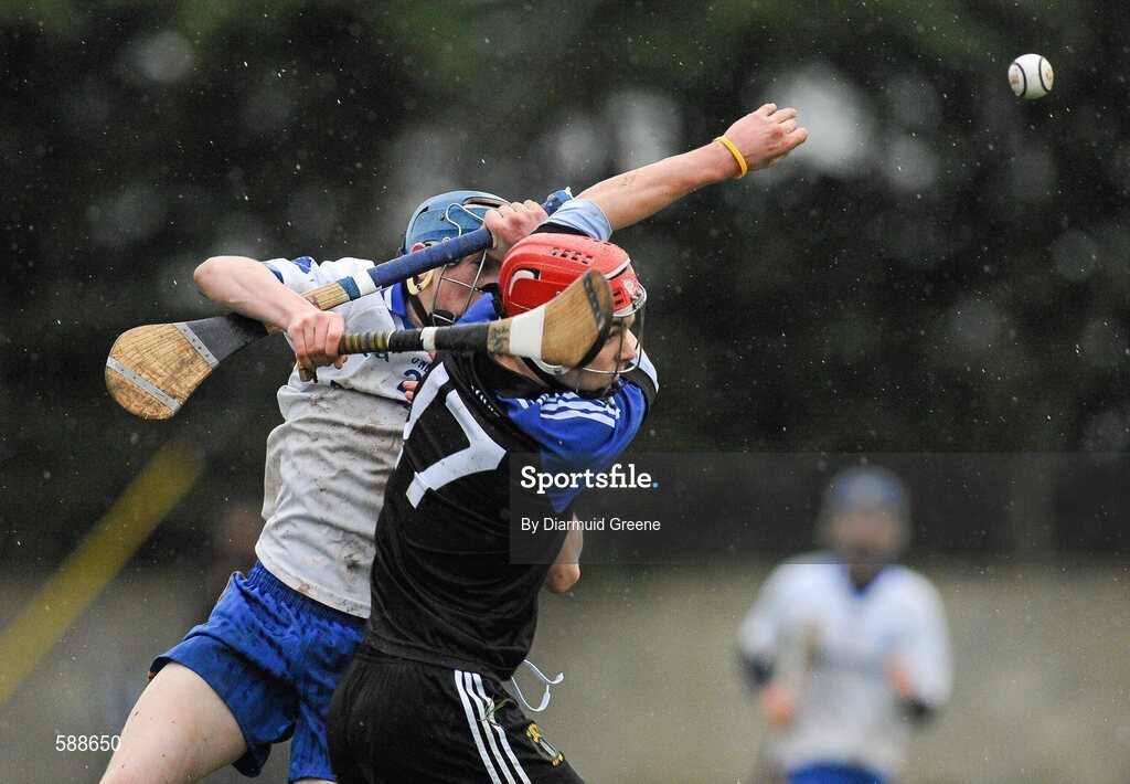 25 January 2012; Killian Gleeson, Nenagh CBS, in action against Sean Maher, Thurles CBS. Dr Harty Cup, Quarter-Final Replay, Nenagh CBS v Thurles CBS, The Ragg GAA Grounds, Thurles, Co. Tipperary. Picture credit: Diarmuid Greene / SPORTSFILE