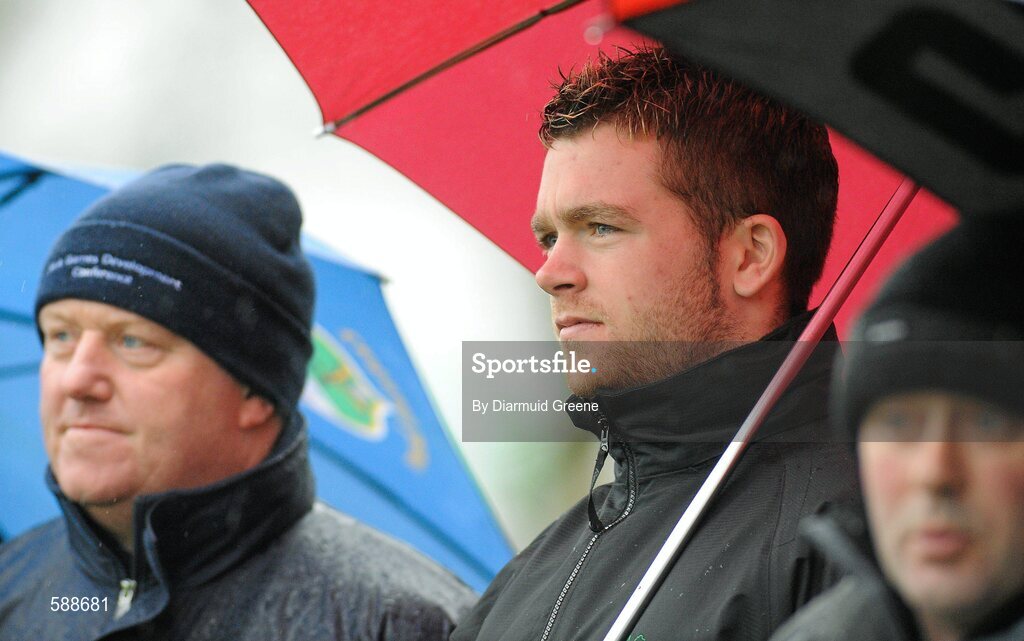 25 January 2012; Tipperary hurler and former Thurles CBS player Padraic Maher watches on during the game. Dr Harty Cup, Quarter-Final Replay, Nenagh CBS v Thurles CBS, The Ragg GAA Grounds, Thurles, Co. Tipperary. Picture credit: Diarmuid Greene / SPORTSFILE