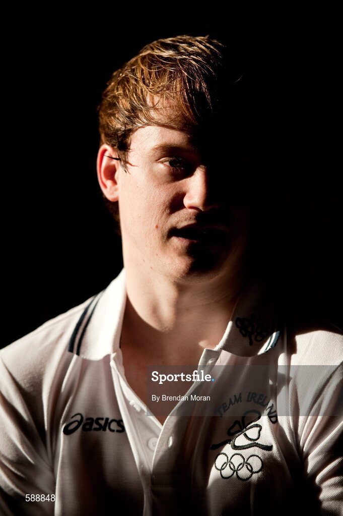 25 January 2012; Ireland's latest Olympic team member, gymnast Kieran Behan, after being presented with a cheque for €20,000, by Patrick Hickey, President, Olympic Council of Ireland, aid his preparations for the London Olympic Games later this year. The 22 year old, who was told he would never walk again after a childhood illness, has overcome enormous obstacles to be the Irish first gymnast to qualify or the games since 1996. Shelbourne Hotel, Dublin. Picture credit: Brendan Moran / SPORTSFILE