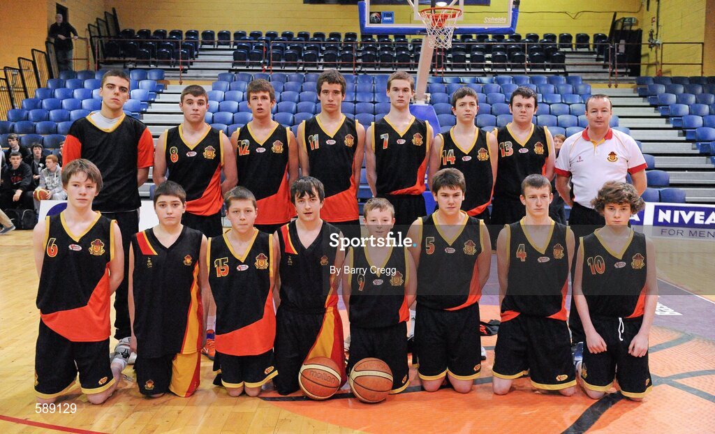 27 January 2012; The Christian Brothers College team. All-Ireland Schools Cup U16B Boys Final, Christian Brothers College, Cork v St.Clement's, Limerick, National Basketball Arena, Tallaght, Dublin. Picture credit: Barry Cregg / SPORTSFILE