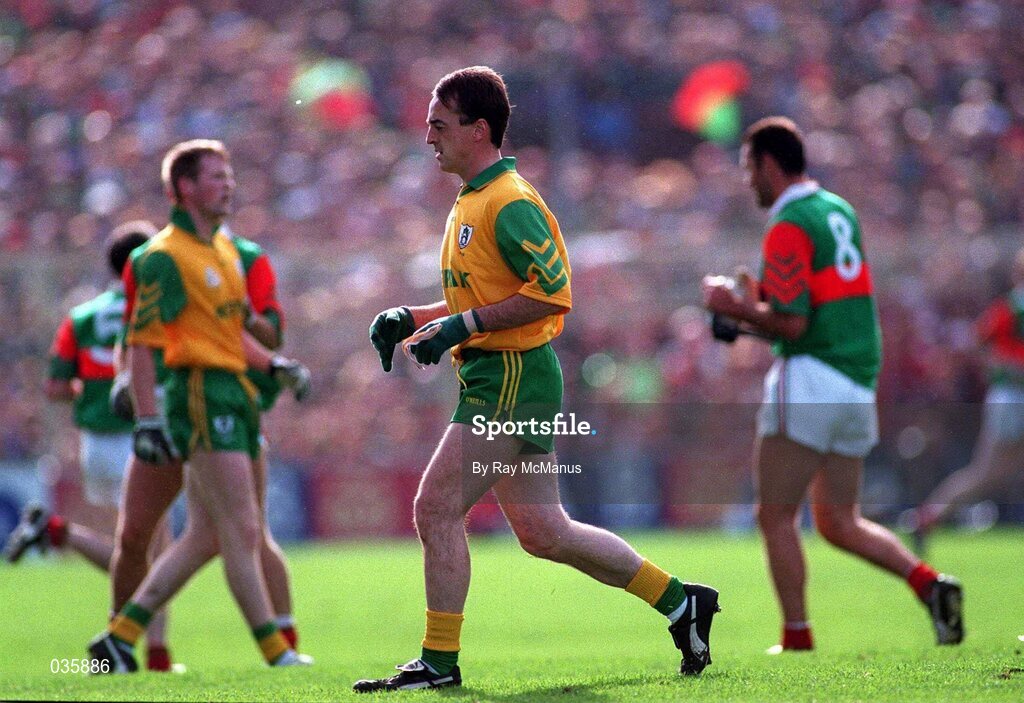 29 September 1996; Meath's Colm Coyle and Mayo's Liam McHale (8) are sent off after altercations between Meath and Mayo footballers during the Meath v Mayo All-Ireland Football Final replay. Croke Park, Co. Dublin. Picture credit; Ray McManus/SPORTSFILE