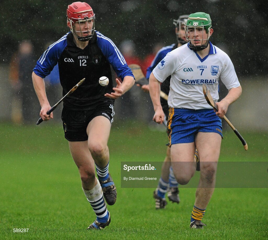 25 January 2012; Stephen O'Brien, Nenagh CBS, in action against Ciaran Quirke, Thurles CBS. Dr Harty Cup, Quarter-Final Replay, Nenagh CBS v Thurles CBS, The Ragg GAA Grounds, Thurles, Co. Tipperary. Picture credit: Diarmuid Greene / SPORTSFILE