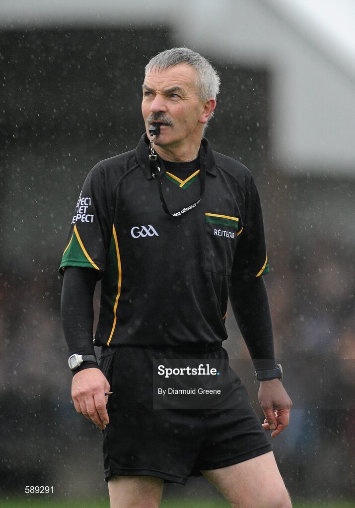 25 January 2012; Referee Paddy Russell, Tipperary. Dr Harty Cup, Quarter-Final Replay, Nenagh CBS v Thurles CBS, The Ragg GAA Grounds, Thurles, Co. Tipperary. Picture credit: Diarmuid Greene / SPORTSFILE