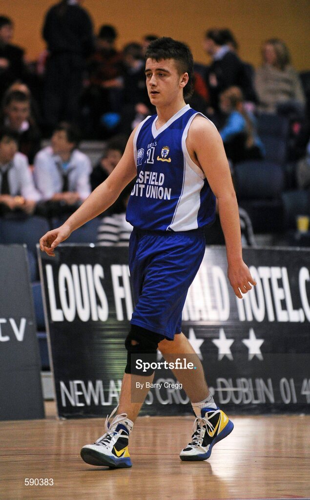 27 January 2012; Jamie Marshall, St. Clement's, Limerick. All-Ireland Schools Cup U16B Boys Final, Christian Brothers College, Cork v St. Clement's, Limerick, National Basketball Arena, Tallaght, Dublin. Picture credit: Barry Cregg / SPORTSFILE
