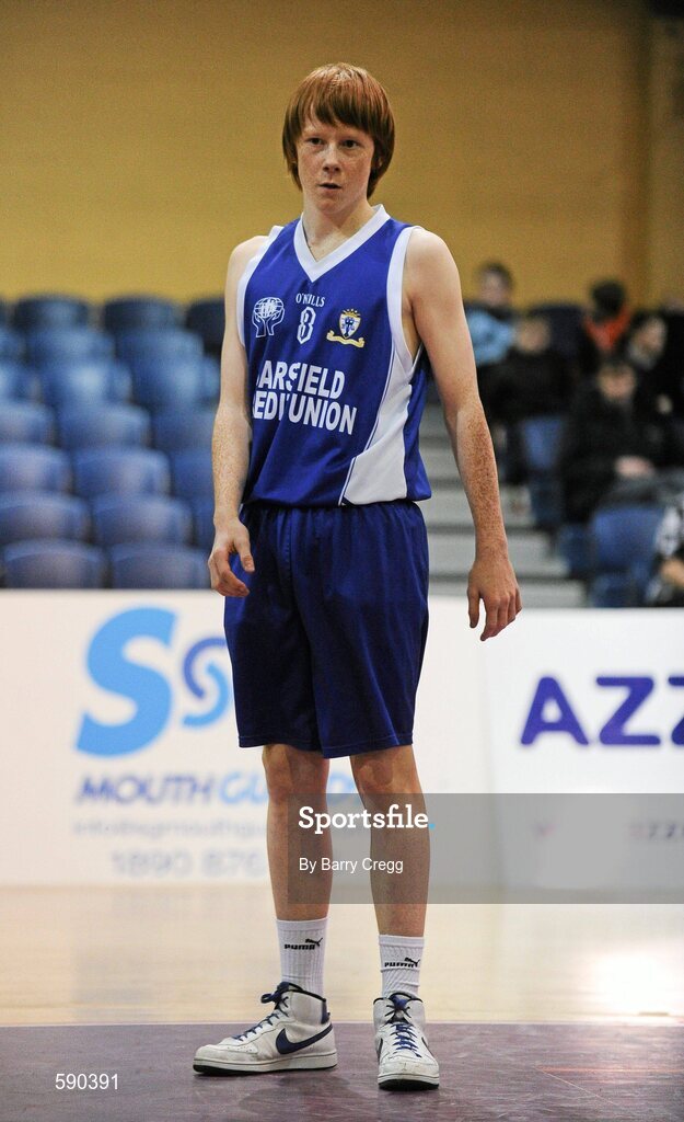 27 January 2012; Sean Kiely, St. Clement's, Limerick. All-Ireland Schools Cup U16B Boys Final, Christian Brothers College, Cork v St. Clement's, Limerick, National Basketball Arena, Tallaght, Dublin. Picture credit: Barry Cregg / SPORTSFILE