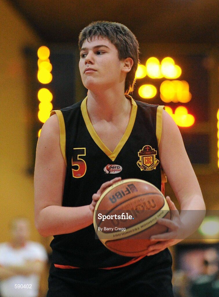 27 January 2012; Eoin Barrett, Christian Brothers College, Cork. All-Ireland Schools Cup U16B Boys Final, Christian Brothers College, Cork v St. Clement's, Limerick, National Basketball Arena, Tallaght, Dublin. Picture credit: Barry Cregg / SPORTSFILE