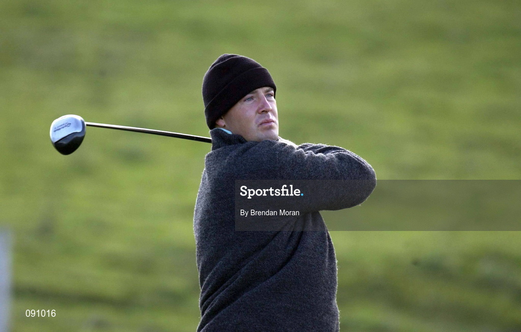 26 April 2002; Michael Allan of USA drives off at the eighth tee box during day two of the Smurfit Irish PGA Championship at Westport Golf Club in Westport, Mayo. Photo by Brendan Moran/Sportsfile