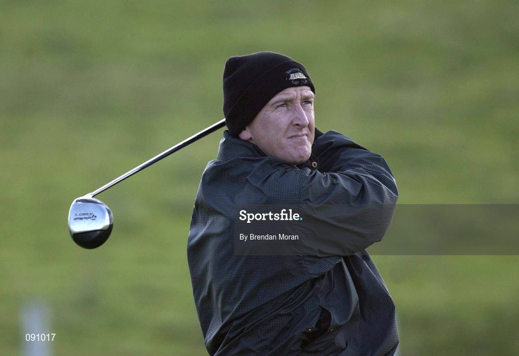 26 April 2002; Francis Howley of Ireland drives off at the eighth tee box during day two of the Smurfit Irish PGA Championship at Westport Golf Club in Westport, Mayo. Photo by Brendan Moran/Sportsfile
