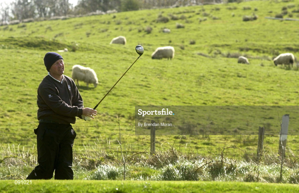 26 April 2002; Philip Walton of Ireland watches his drive at the 14th tee box during day two of the Smurfit Irish PGA Championship at Westport Golf Club in Westport, Mayo. Photo by Brendan Moran/Sportsfile