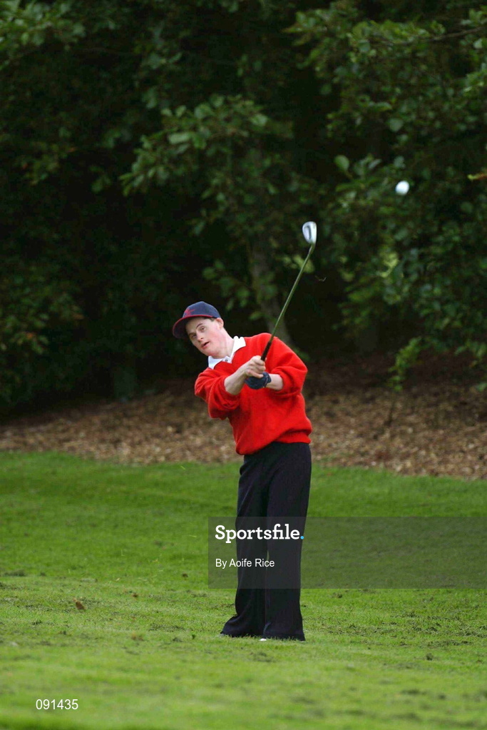 20 June 2002; Adrian O'Connor of Cork pitches onto the first green during the 2002 Special Olympics Ireland National Games at Elm Green Golf Club in Castleknock, Dublin. Photo by Aoife Rice/Sportsfile