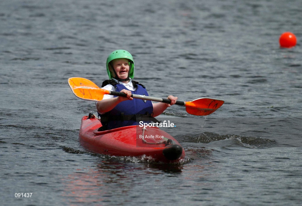 20 June 2002; Jill Kelly during the 2002 Special Olympics Ireland National Games Kayaking at Salmon Leap Canoe Club in Leixlip, Kildare. Photo by Aoife Rice/Sportsfile