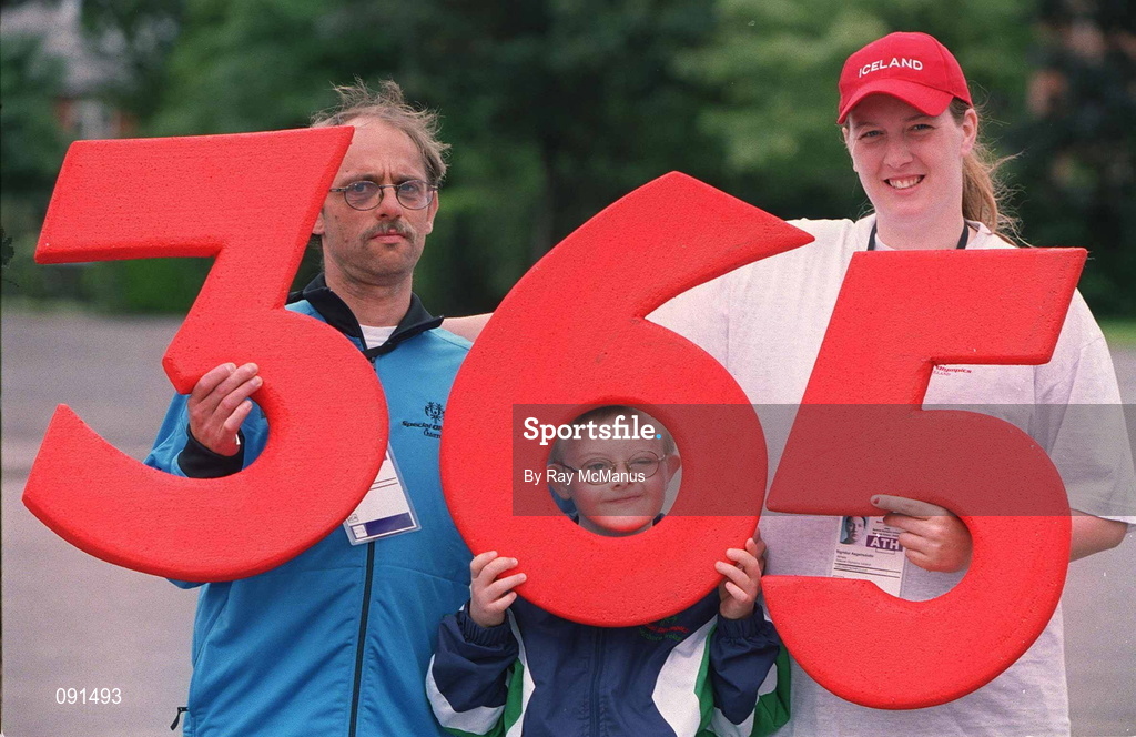 21 June 2002; Exactly one year from today the most momentous sporting event ever to be held in Ireland, the 2003 Special Olympics World Summer Games, will kick off in spectacular fashion with an exciting Opening Ceremony in Dublin's Croke Park. Our picture shows Special Olympians Hermann Leimhofer from Austria, Ross Stewart, from Belfast and Sigridur Asgeirsdottir from Iceland, at the announcement of 365 days to go until the opening ceremony. Photo by Ray McManus/Sportsfile