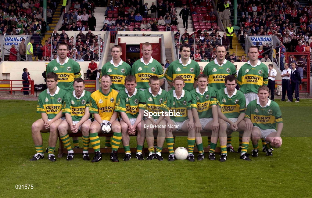 23 June 2002; The Kerry panel prior to the Bank of Ireland Munster Senior Football Championship Semi-Final Replay match between Cork and Kerry at Páirc U’ Chaoimh in Cork. Photo by Brendan Moran/Sportsfile