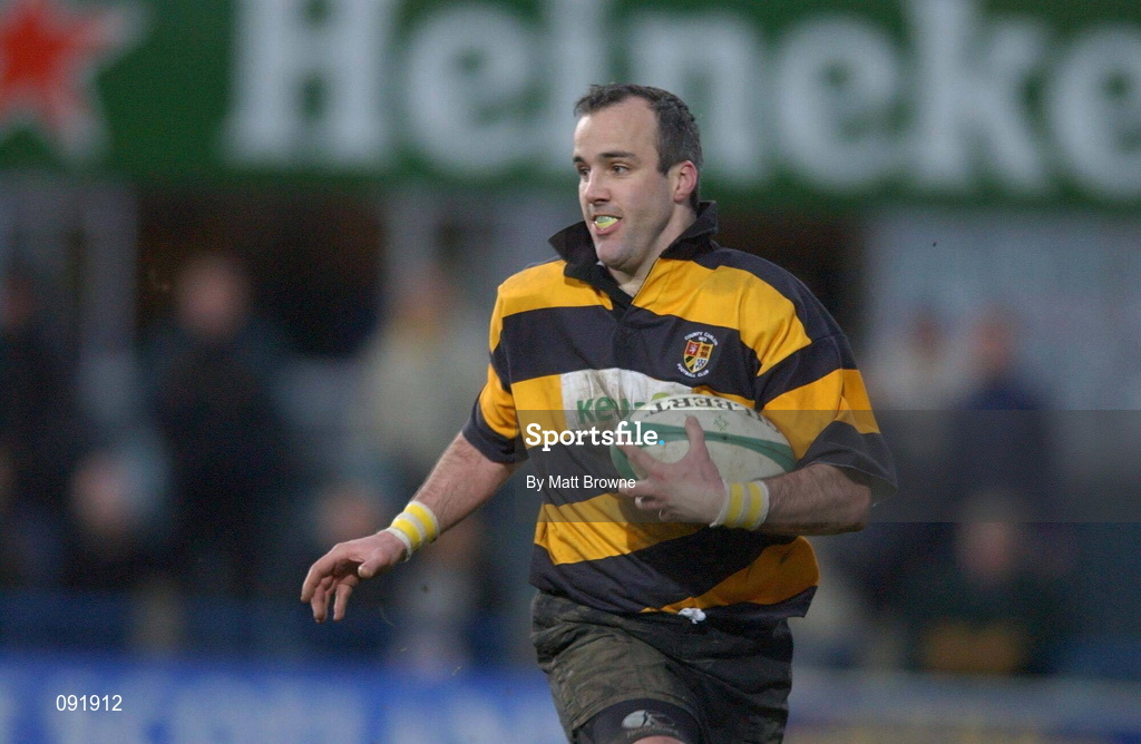 29 December 2001; Ian Dwyer of County Carlow during the Leinster Senior Cup Final match between Clontarf and County Carlow at Donnybrook in Dublin. Photo by Matt Browne/Sportsfile