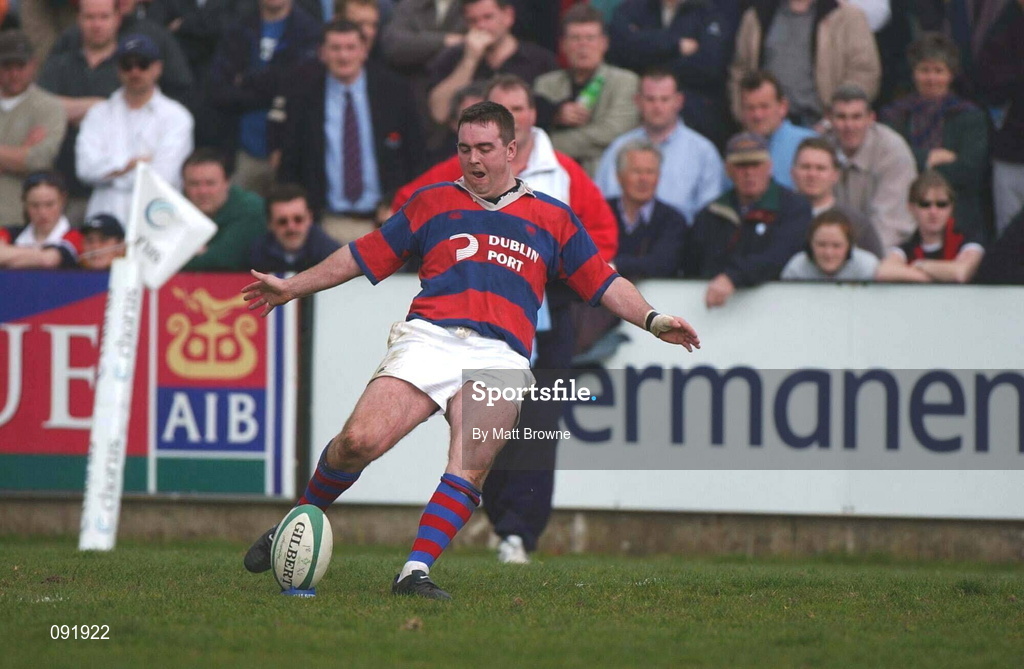 13 April 2002; Jimmy Dempsey of Clontarf during the AIB All Ireland League Division 1 Semi-Final match between Shannon and Clontarf at Thomond Park in Limerick. Photo by Matt Browne/Sportsfile