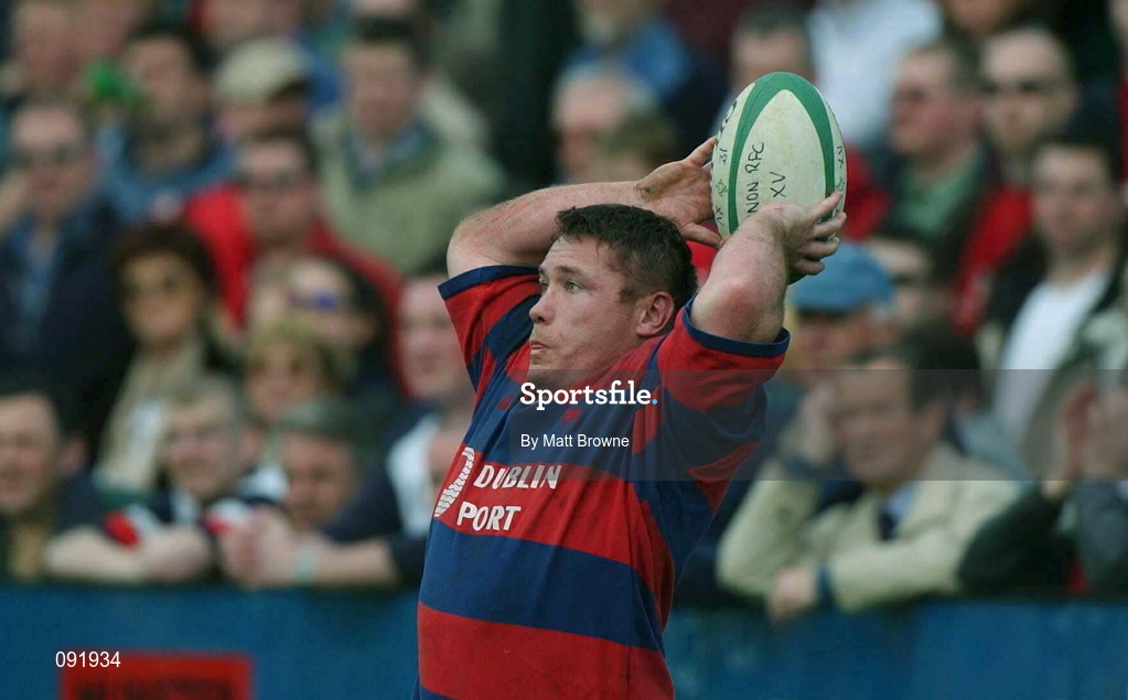 13 April 2002; Matt Kennedy of Clontarf during the AIB All Ireland League Division 1 Semi-Final match between Shannon and Clontarf at Thomond Park in Limerick. Photo by Matt Browne/Sportsfile