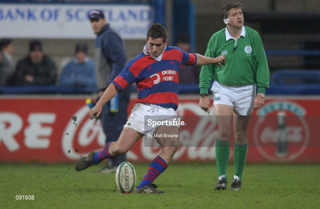 29 December 2001; Paul Ryan of Clontarf during the Leinster Senior Cup Final match between Clontarf and County Carlow at Donnybrook in Dublin. Photo by Matt Browne/Sportsfile