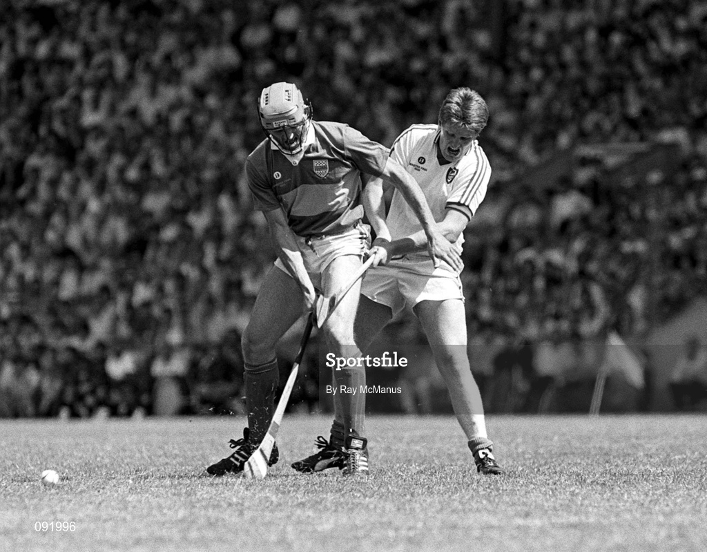 2 July 1989; Cormac Bonner of Tipperary in action against Damien Byrne of Waterford during the Munster Senior Hurling Championship Final match between Tipperary and Waterford at Pairc Ui Chaoimh in Cork. Photo by Ray McManus/Sportsfile