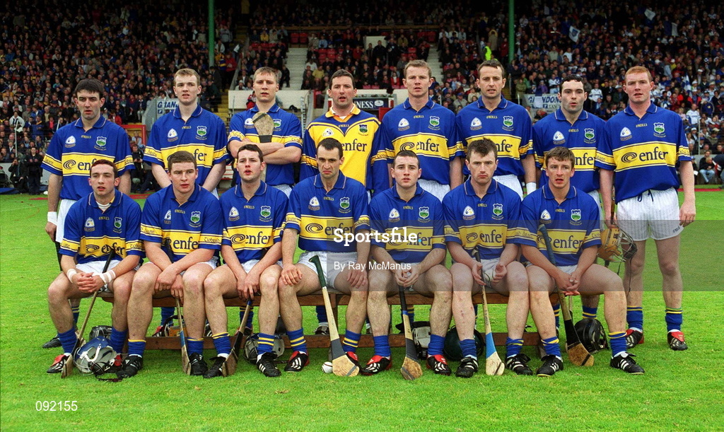 30 June 2002; The Tipperary panel prior to the Guinness Munster Senior Hurling Championship Final match between Waterford and Tipperary at Páirc Uí Chaoimh in Cork. Photo by Ray McManus/Sportsfile