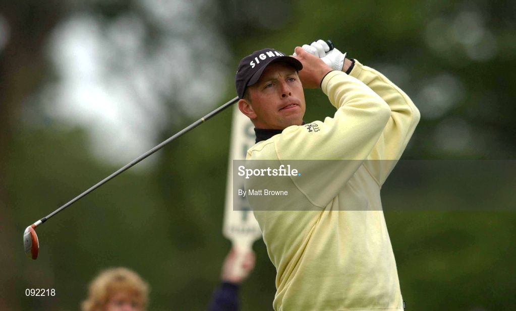 30 June 2002; Soren Hansen of Danish watches his drive from the sixth tee box during day four of the Murphy's Irish Open at Fota Island Resort Golf Club in Cork. Photo by Matt Browne/Sportsfile