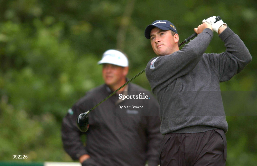 30 June 2002; Graeme McDowell of Northern Ireland watches his drive from the 12th tee box during day four of the Murphy's Irish Open at Fota Island Resort Golf Club in Cork. Photo by Matt Browne/Sportsfile