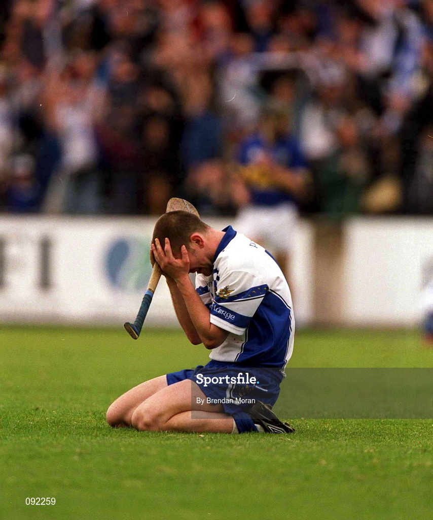 30 June 2002; Ken McGrath of Waterford reacts at the final whistle following his side's victory during the Guinness Munster Senior Hurling Championship Final match between Waterford and Tipperary at Páirc Uí Chaoimh in Cork. Photo by Brendan Moran/Sportsfile