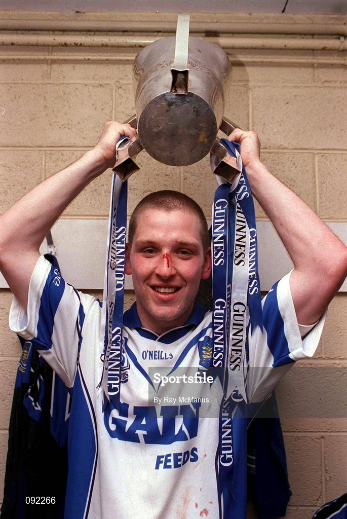 30 June 2002; Waterford's Ken McGrath celebrates in the dressing room following his side's victory during the Guinness Munster Senior Hurling Championship Final match between Waterford and Tipperary at Páirc Uí Chaoimh in Cork. Photo by Ray McManus/Sportsfile