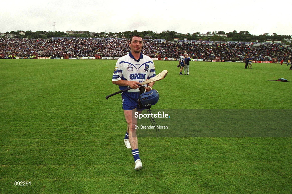 30 June 2002; Brian Greene of Waterford following his side's victory during the Guinness Munster Senior Hurling Championship Final match between Waterford and Tipperary at Páirc Uí Chaoimh in Cork. Photo by Brendan Moran/Sportsfile